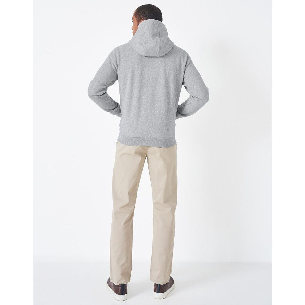 Crew Clothing Crossed Oars Zip Through Hoodie - Grey Marl - Beales department store