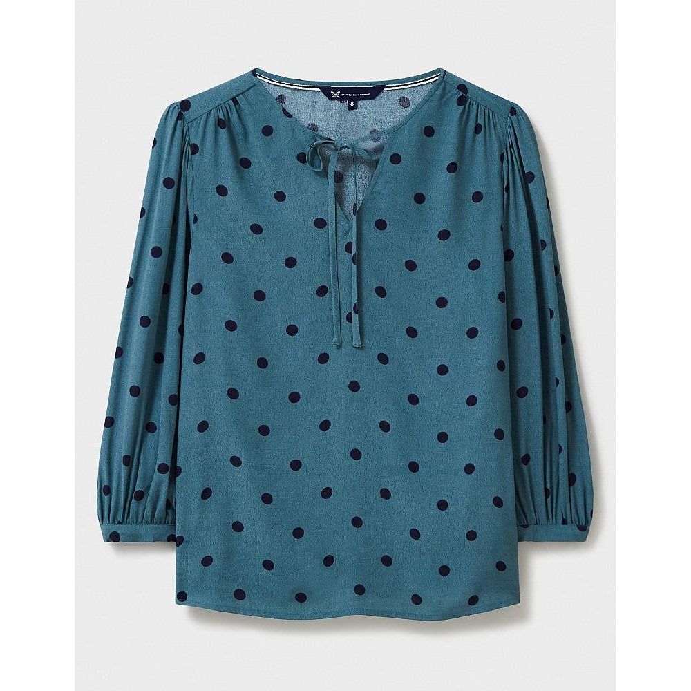 Crew Clothing Ellen Polka Dot Blouse - Navy Dot Print - Beales department store