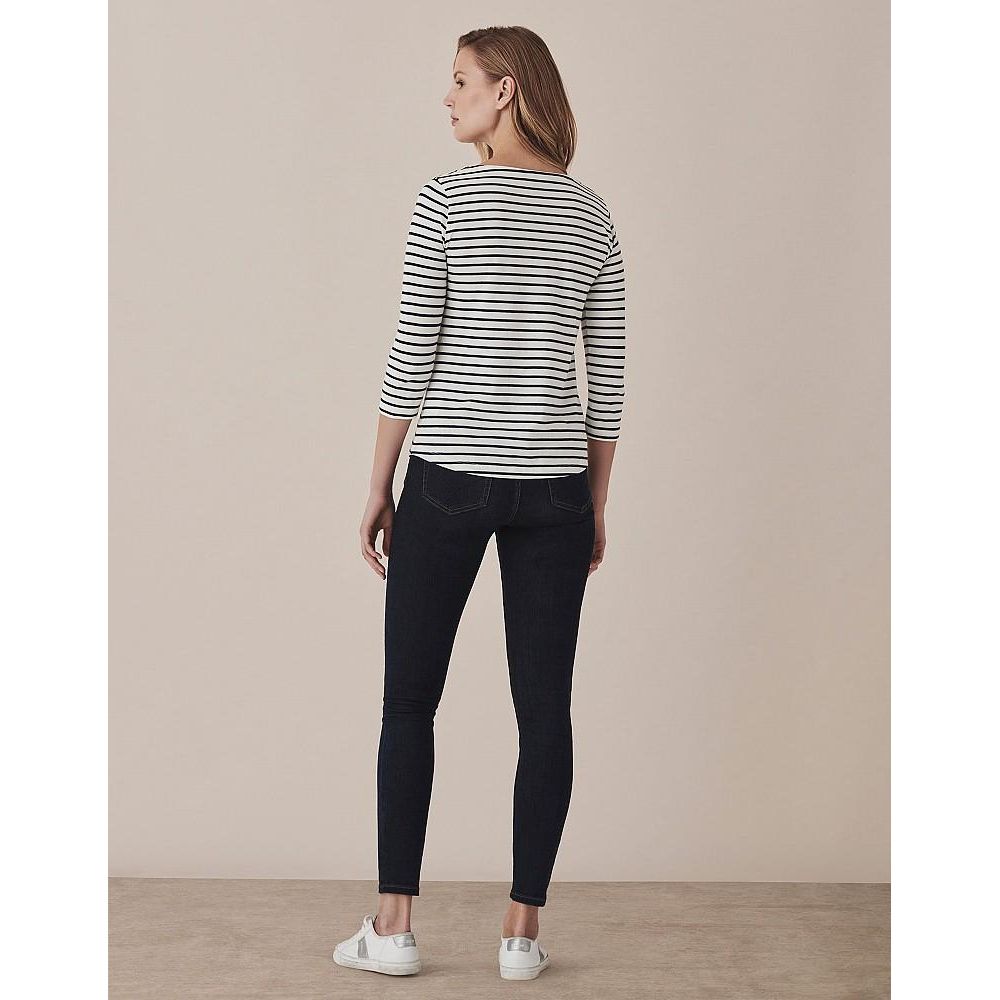 Crew Clothing Essential Breton Top - White & Navy Stripe - Beales department store