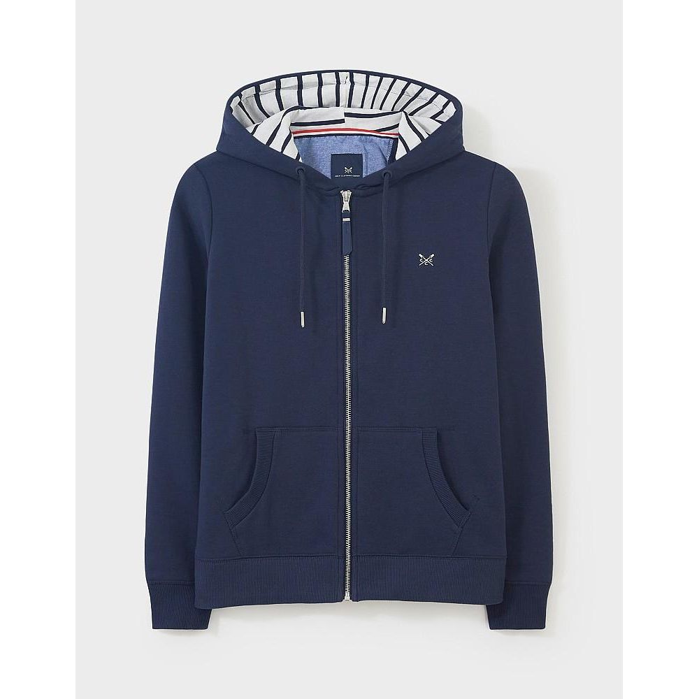 Crew Clothing Heritage Zip Through Hoodie - Navy - Beales department store