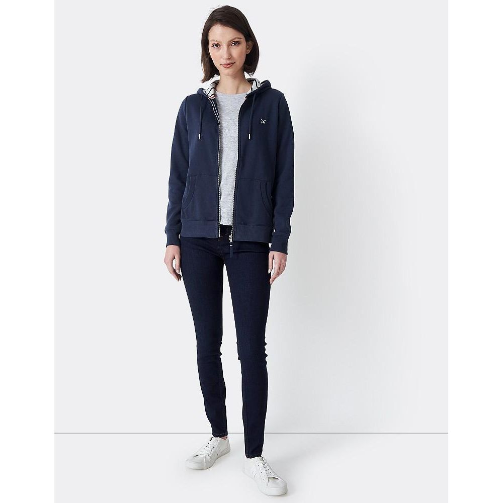 Crew Clothing Heritage Zip Through Hoodie - Navy - Beales department store