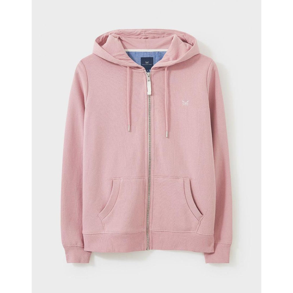 Crew Clothing Heritage Zip Through Hoodie - Pink - Beales department store