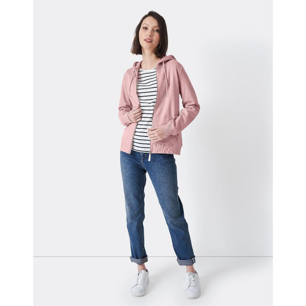 Crew Clothing Heritage Zip Through Hoodie - Pink - Beales department store