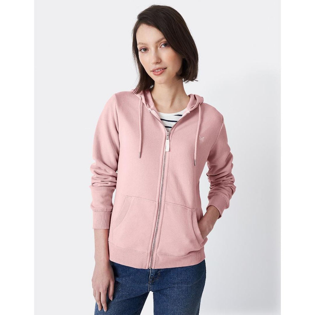 Crew Clothing Heritage Zip Through Hoodie - Pink - Beales department store