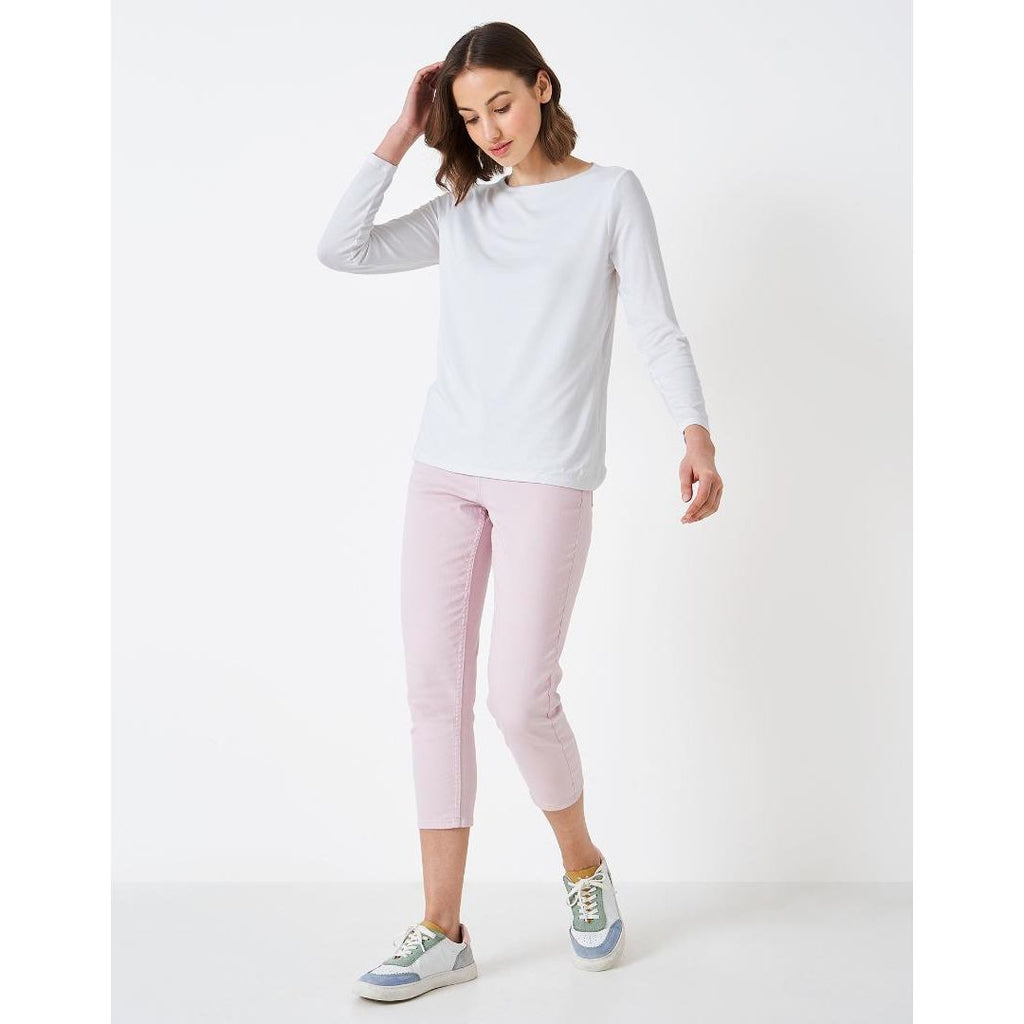 Crew Clothing Jemma Boat Neck Top - White - Beales department store