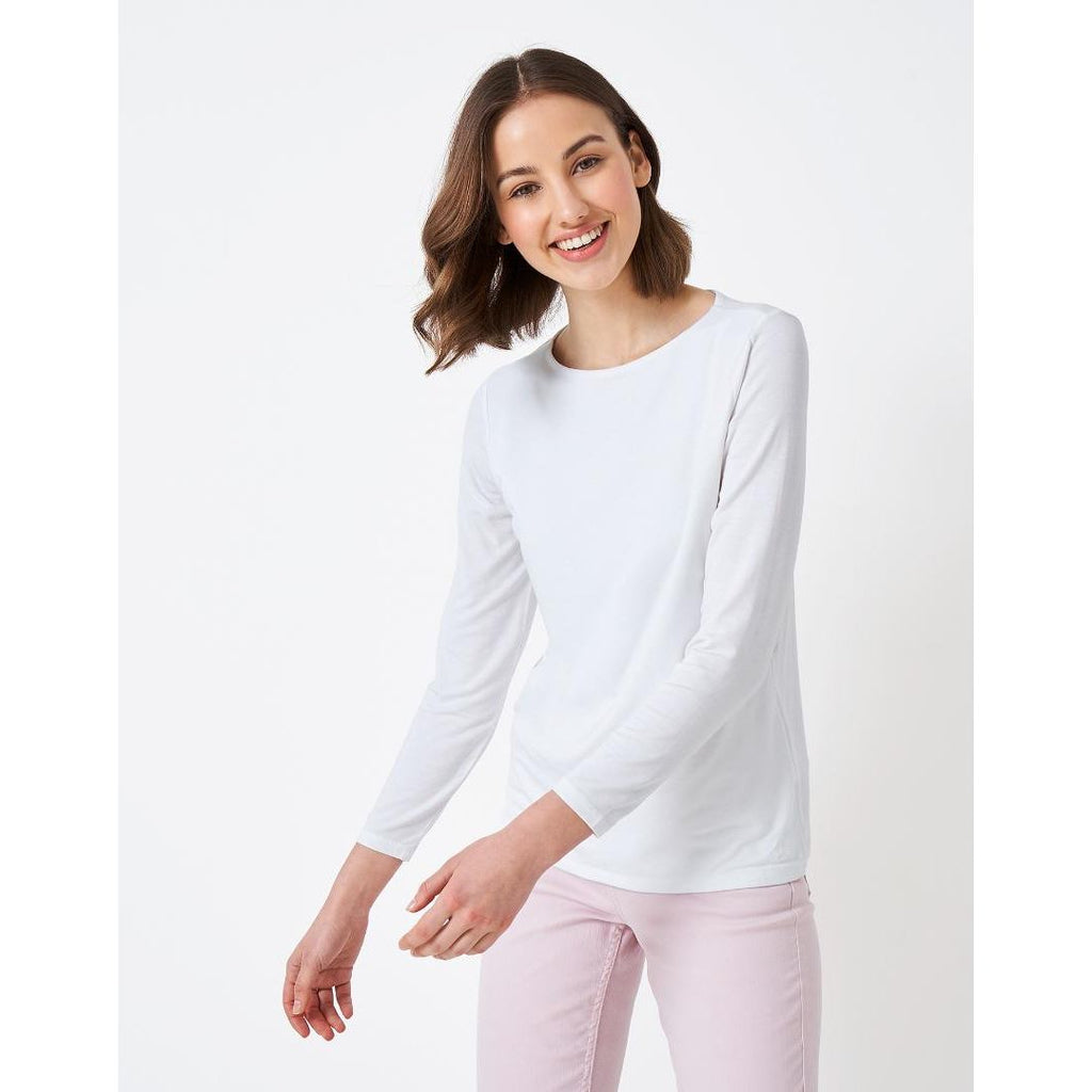 Crew Clothing Jemma Boat Neck Top - White - Beales department store