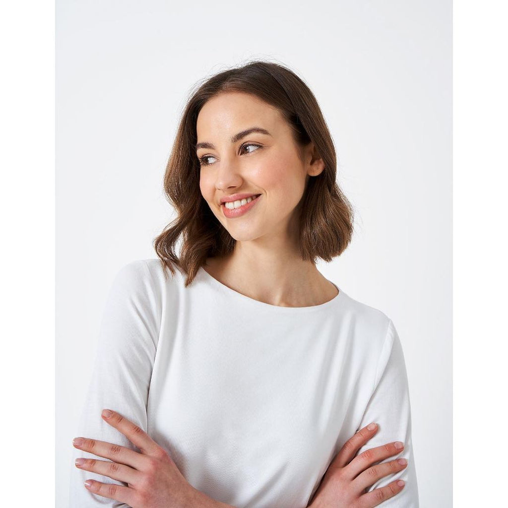 Crew Clothing Jemma Boat Neck Top - White - Beales department store