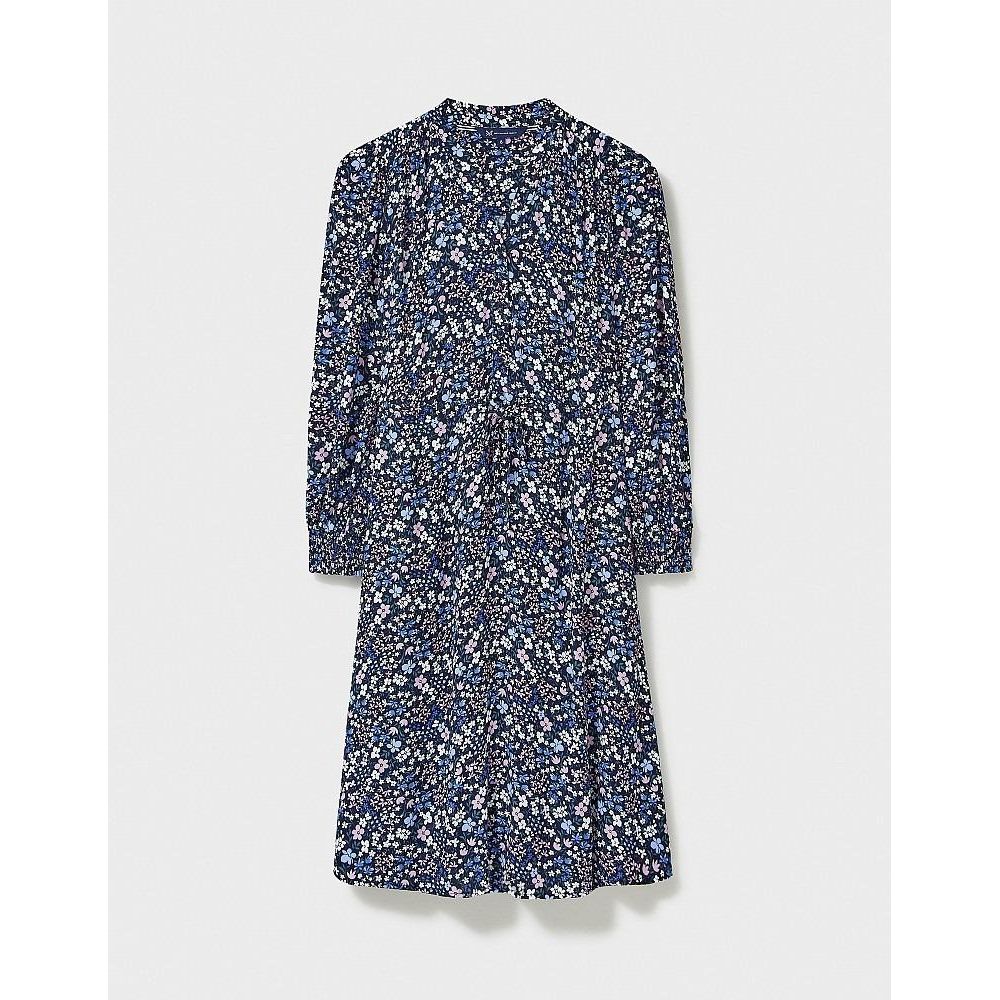 Crew Clothing Kimberley Tie Waist Dress - Blue Print - Beales department store