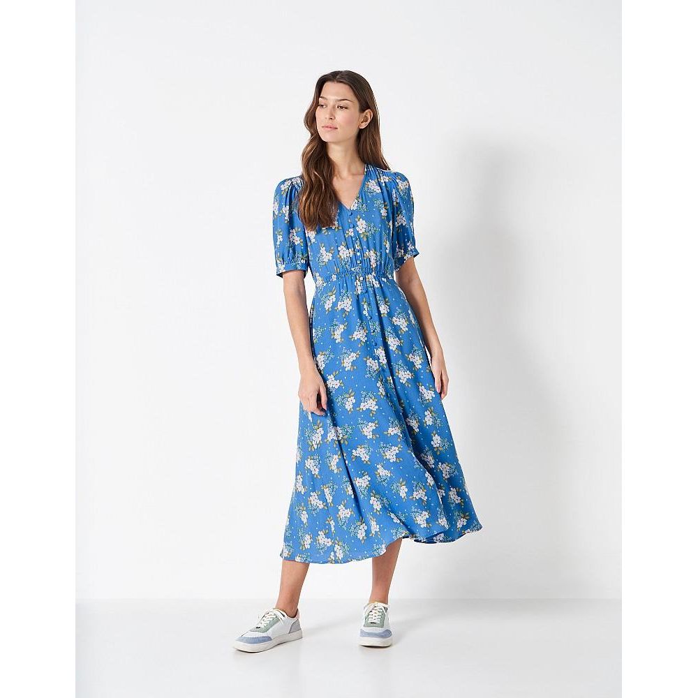 Crew Clothing Lola Dress - Blue Floral - Beales department store