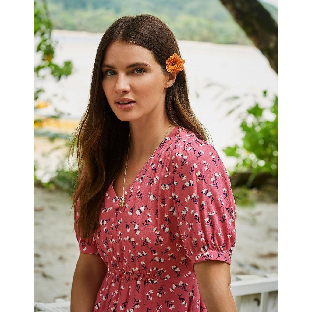 Crew Clothing Lola Dress - Coral Flower - Beales department store