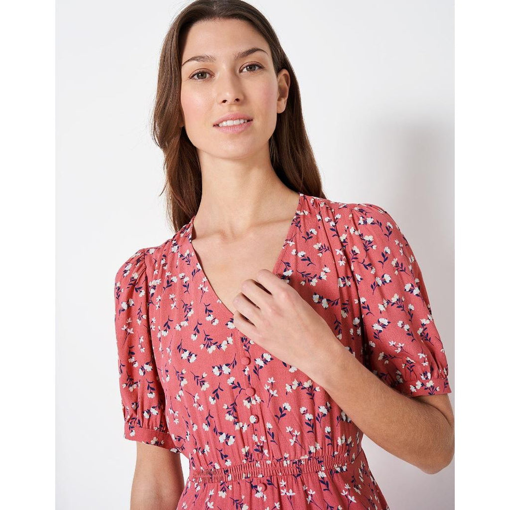 Crew Clothing Lola Dress - Coral Flower - Beales department store