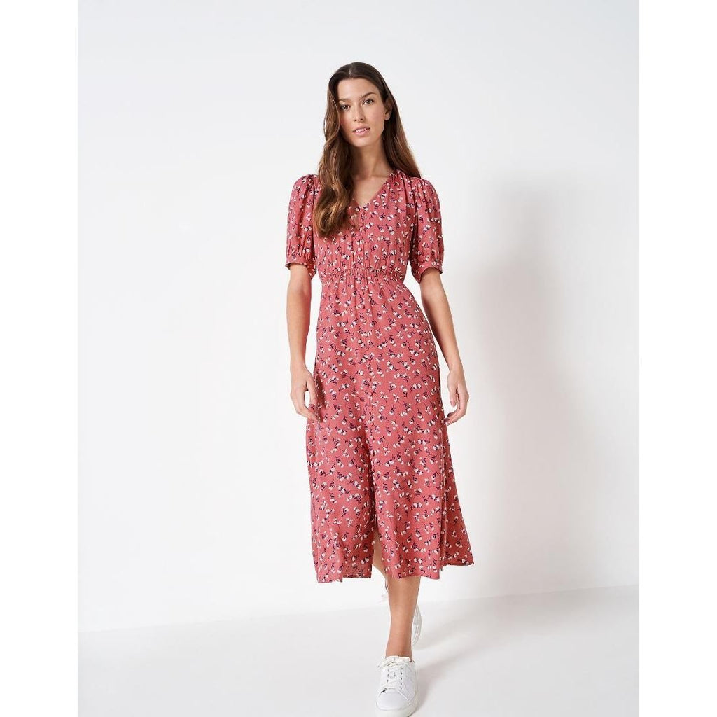 Crew Clothing Lola Dress - Coral Flower - Beales department store