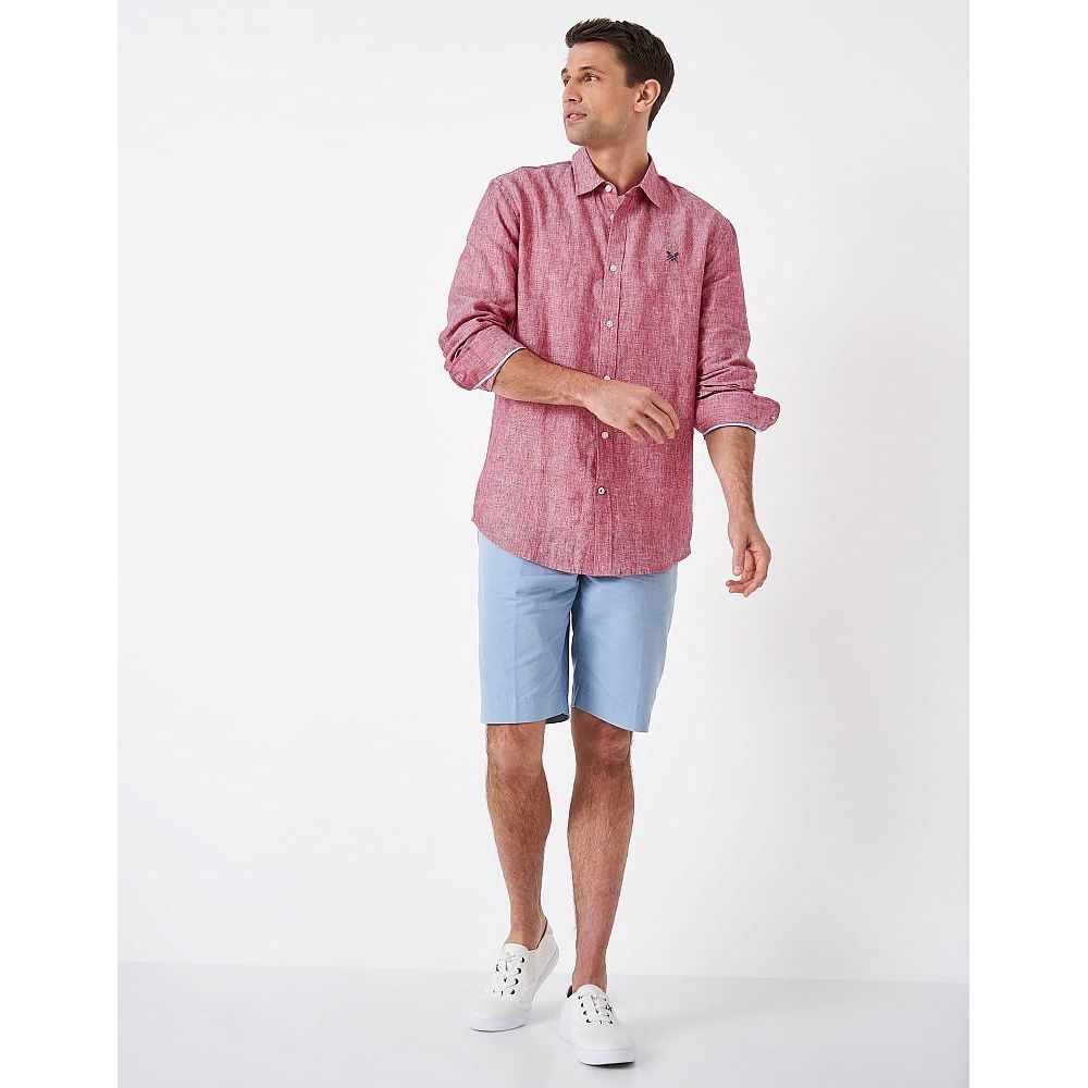 Crew Clothing Long Sleeve Linen Shirt - Cherries - Beales department store