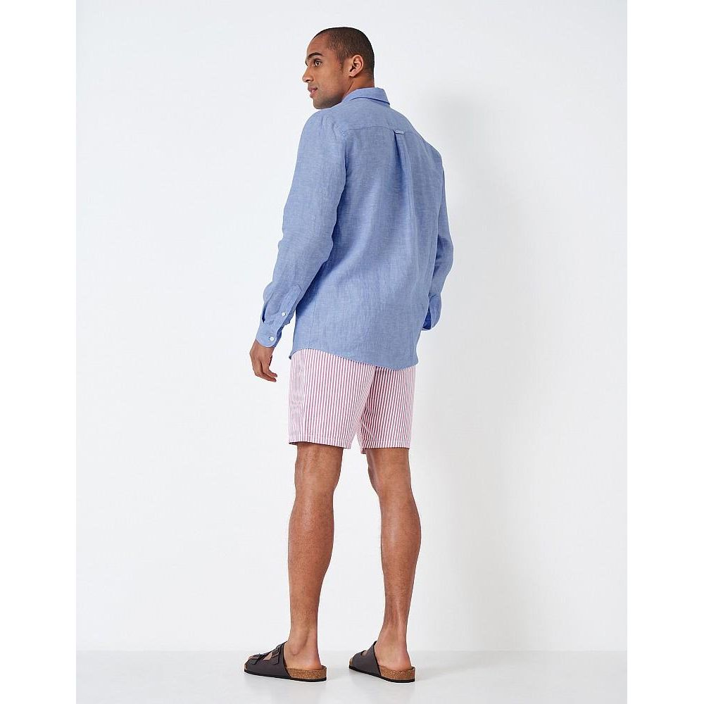 Crew Clothing Long Sleeve Linen Shirt - Sky - Beales department store