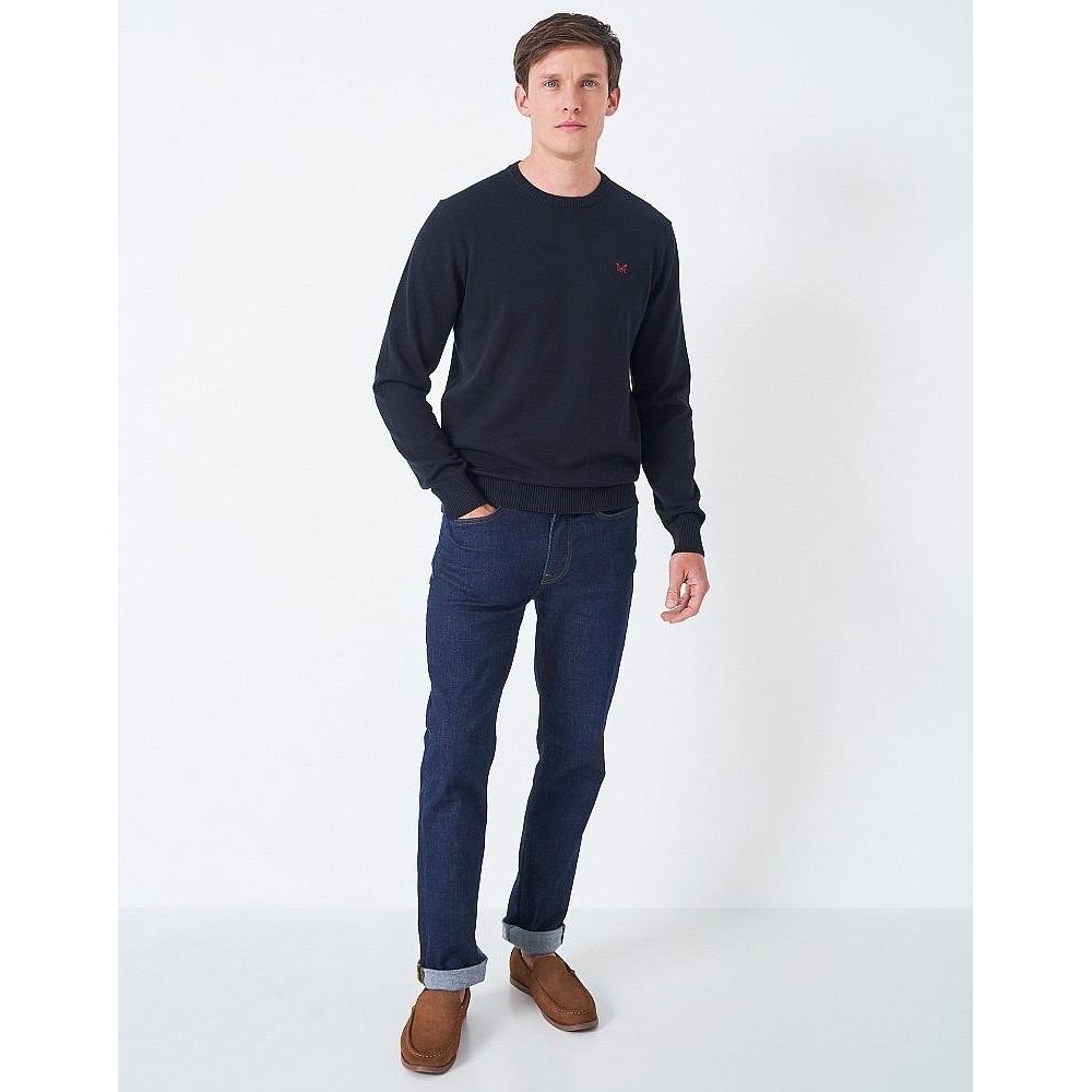 Crew Clothing Organic Cotton Crew Jumper - Dark Navy - Beales department store