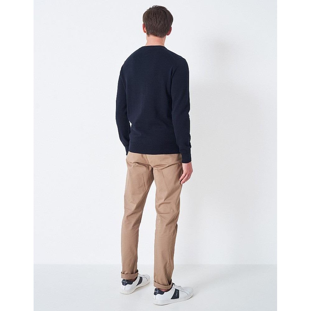 Crew Clothing Organic Cotton V Neck Jumper - Dark Navy - Beales department store