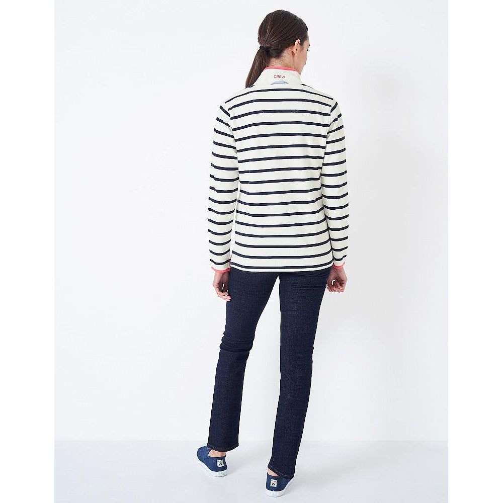 Crew Clothing Padstow Pique Sweat - White Navy - Beales department store