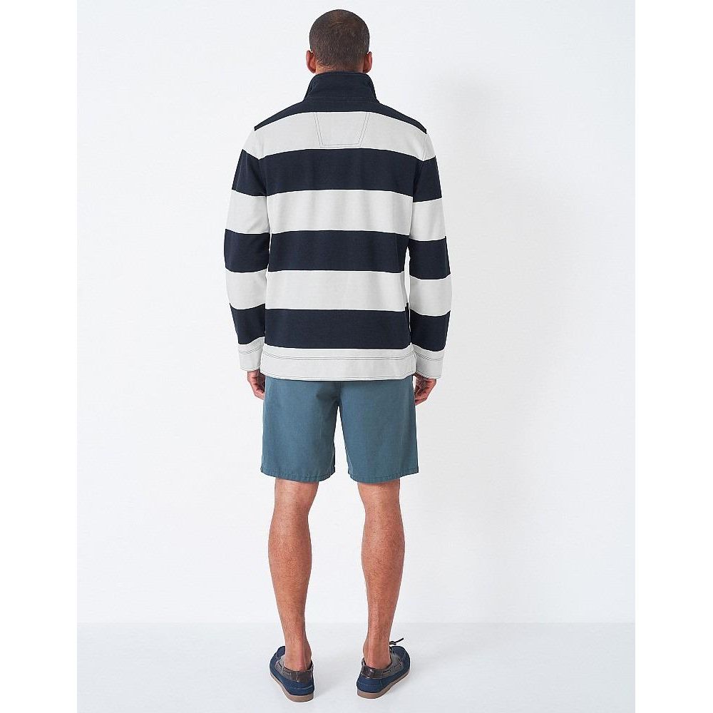 Crew Clothing Padstow Pique Sweatshirt - Navy White Stripe - Beales department store