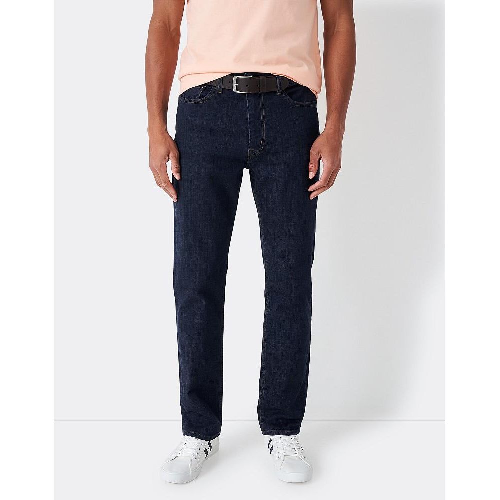 Crew Clothing Parker Straight Leg Jean - Indigo Blue - Beales department store