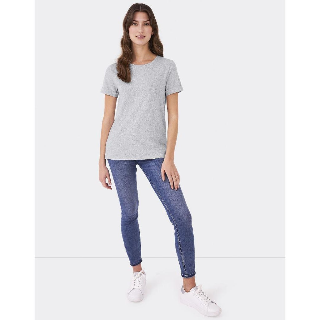 Crew Clothing Perfect Crew Neck Slub T - Shirt - Grey Marl - Beales department store