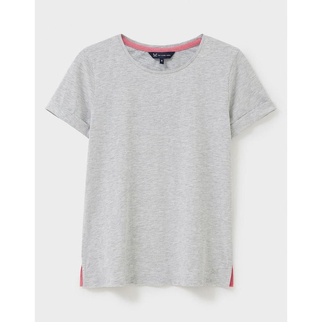 Crew Clothing Perfect Crew Neck Slub T - Shirt - Grey Marl - Beales department store