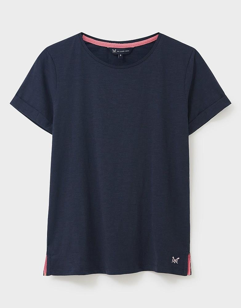 Crew Clothing Perfect Crew Slub T-Shirt - Navy - Beales department store