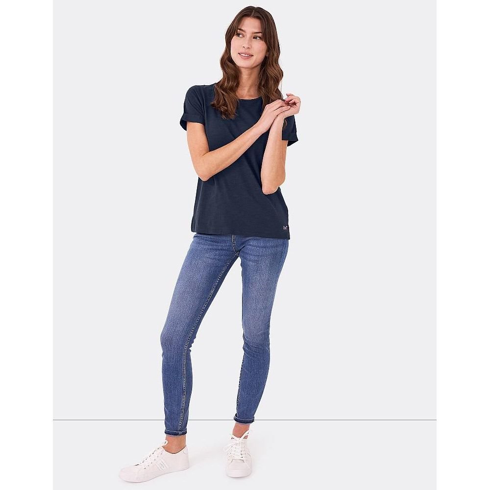 Crew Clothing Perfect Crew Slub T-Shirt - Navy - Beales department store