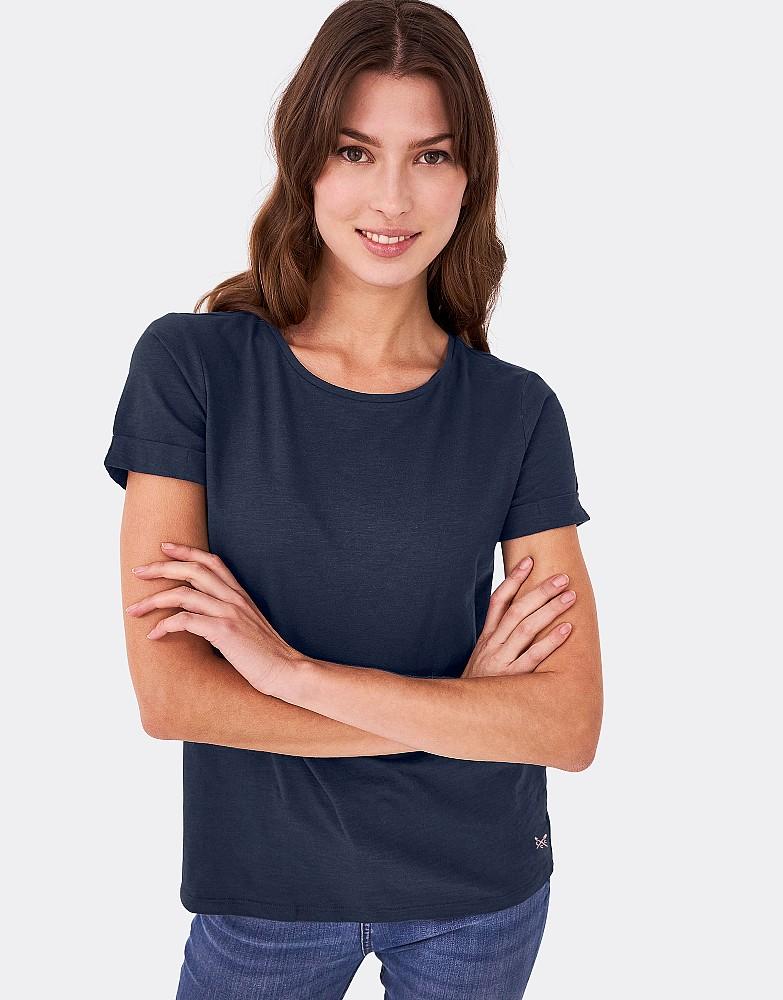 Crew Clothing Perfect Crew Slub T-Shirt - Navy - Beales department store