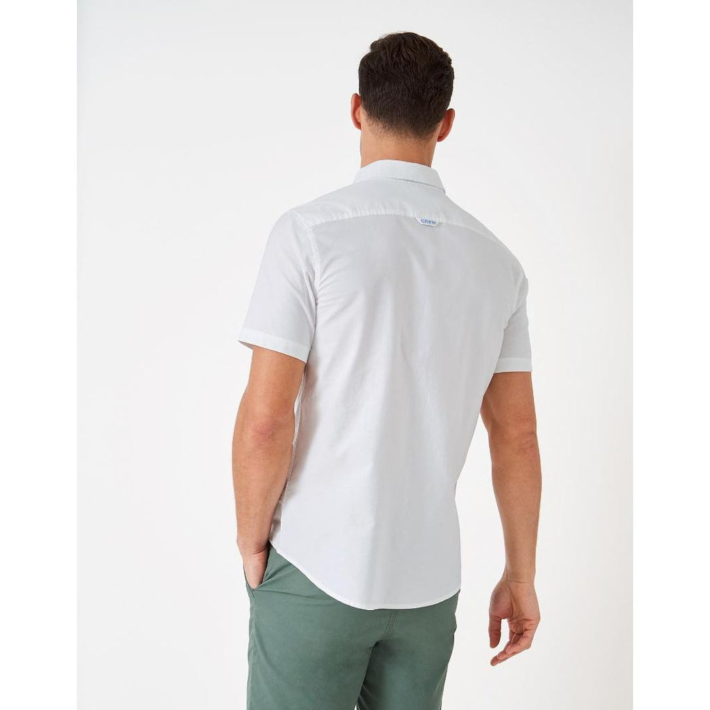 Crew Clothing Short Sleeve Oxford Shirt - Optic White - Beales department store