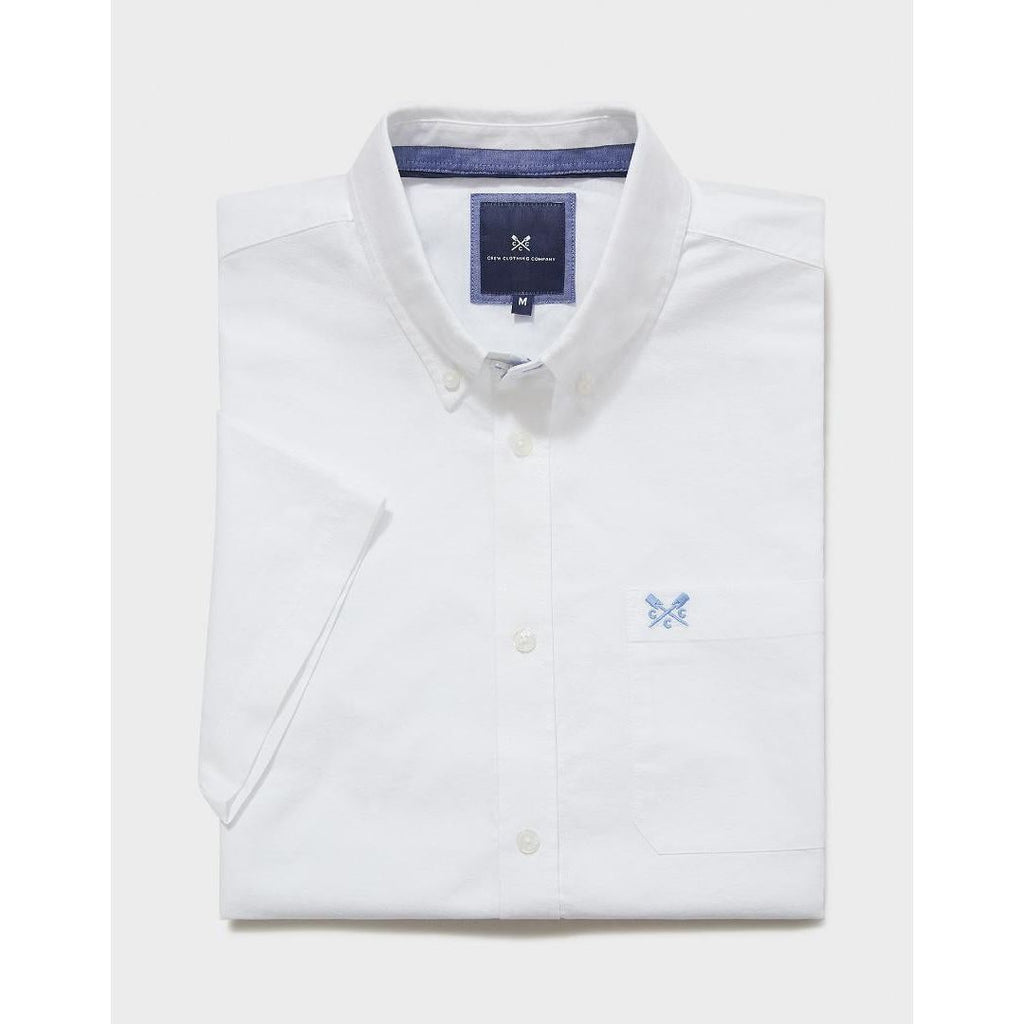 Crew Clothing Short Sleeve Oxford Shirt - Optic White - Beales department store