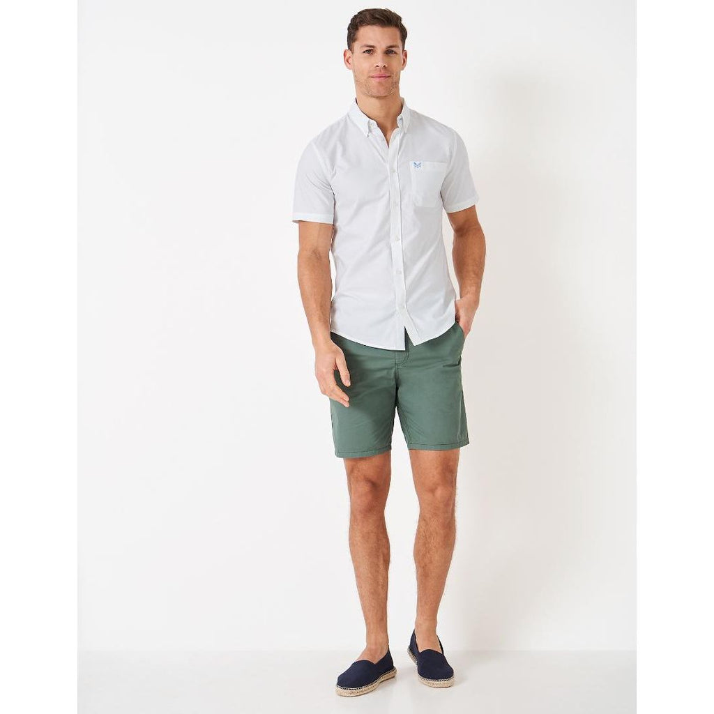 Crew Clothing Short Sleeve Oxford Shirt - Optic White - Beales department store