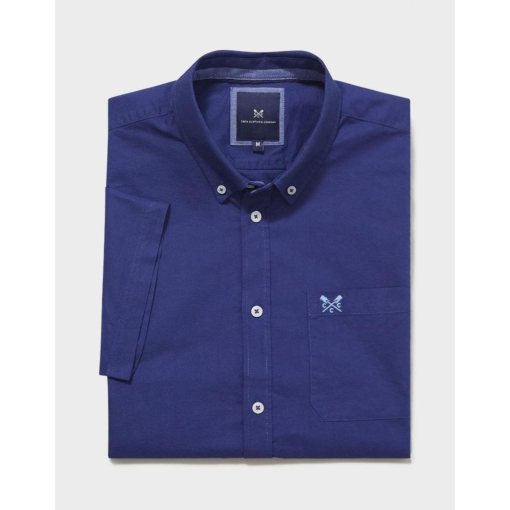 Crew Clothing Short Sleeve Oxford Shirt - Twilight Blue - Beales department store