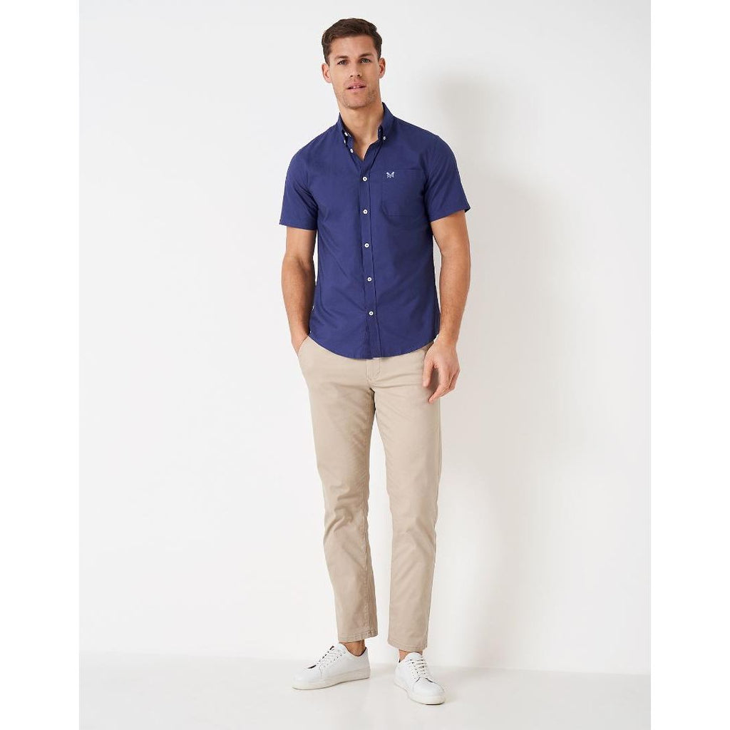 Crew Clothing Short Sleeve Oxford Shirt - Twilight Blue - Beales department store