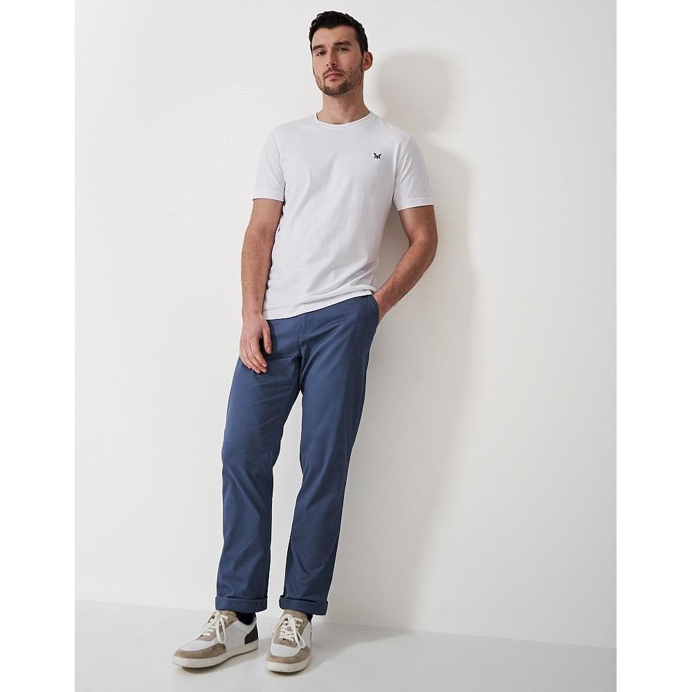 Crew Clothing Straight Chino - Steel Blue - Beales department store