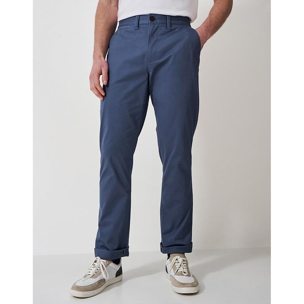 Crew Clothing Straight Chino - Steel Blue - Beales department store