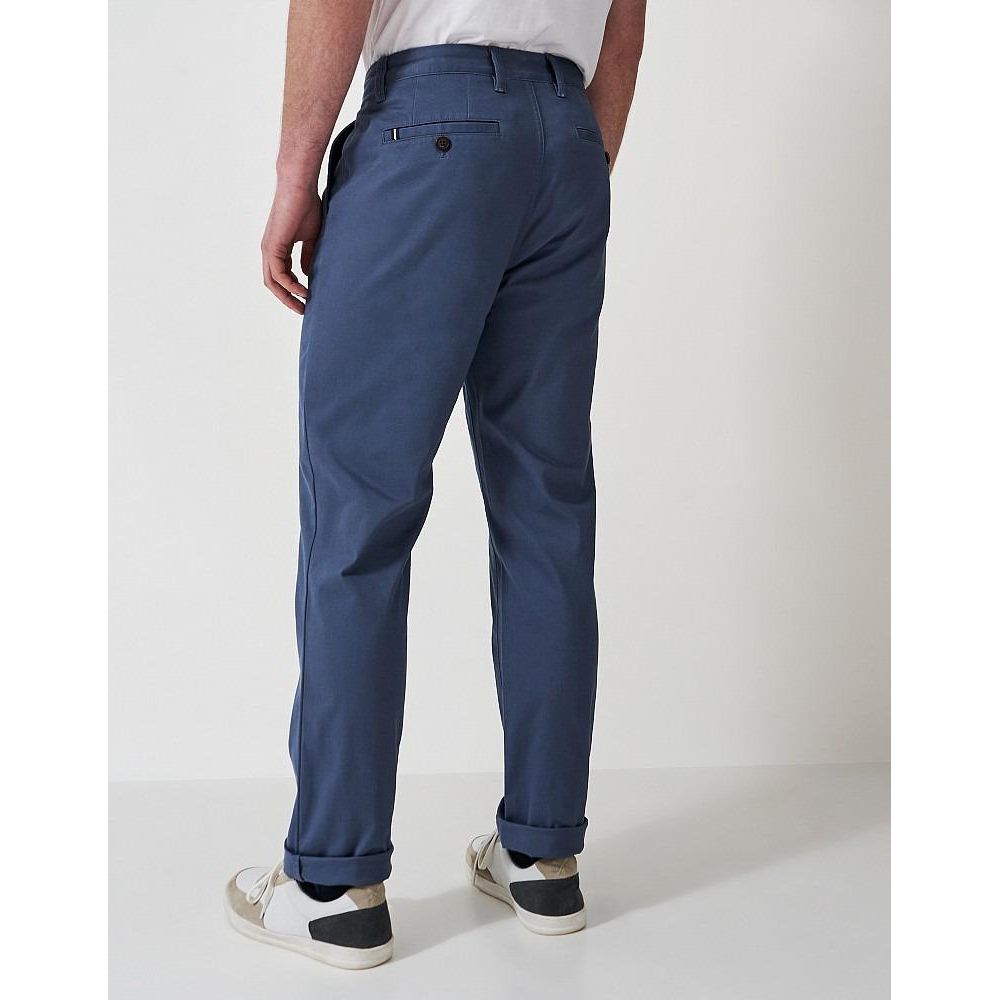 Crew Clothing Straight Chino - Steel Blue - Beales department store