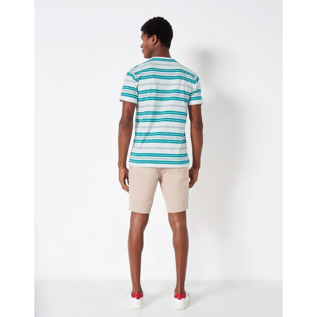 Crew Clothing Stripe T - Shirt - Green Stripe - Beales department store