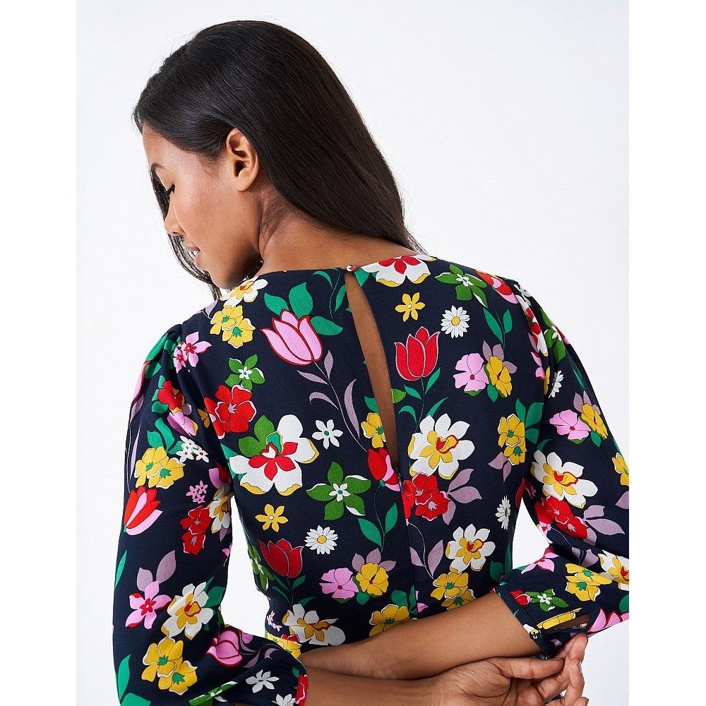 Crew Clothing V Neck Printed Dress - Floral - Beales department store