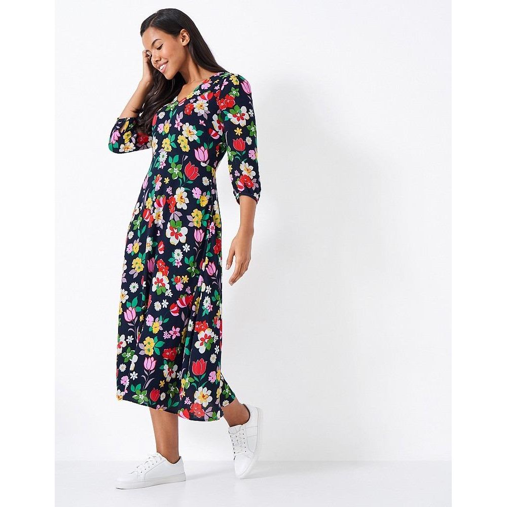 Crew Clothing V Neck Printed Dress - Floral - Beales department store