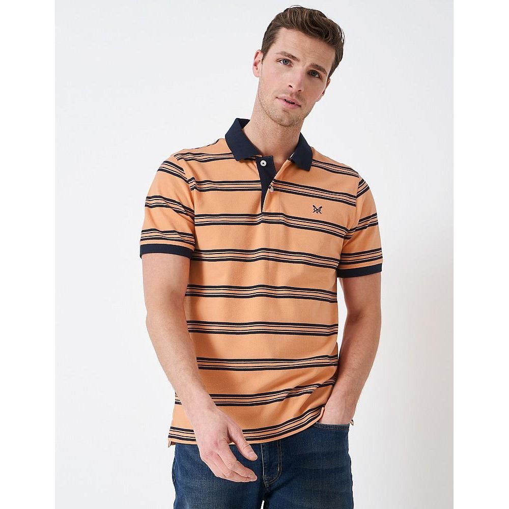 Crew Clothing Westcott Polo Shirt - Coral Navy - Beales department store