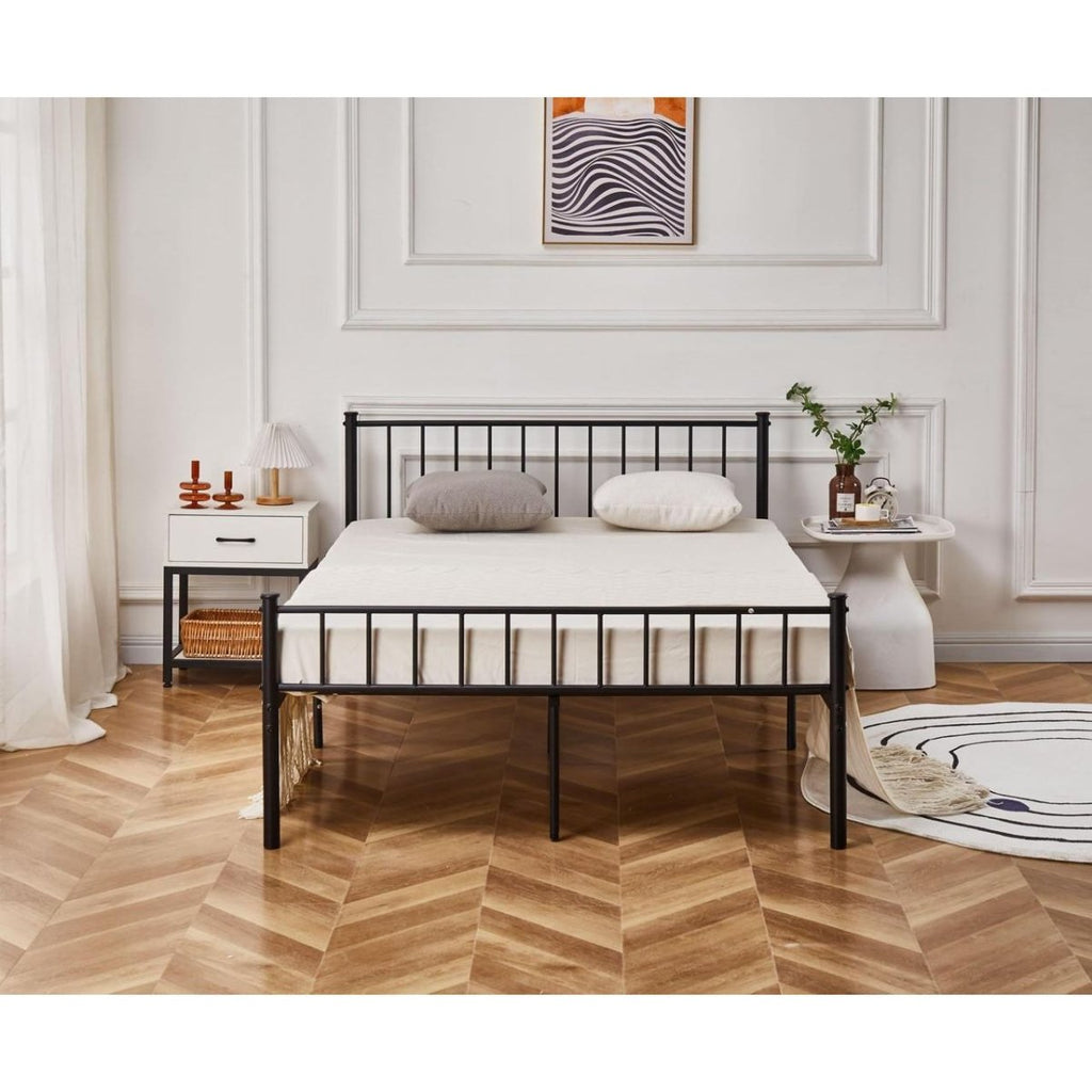 Cromer Modern Black Metal Bed Frame - Beales department store