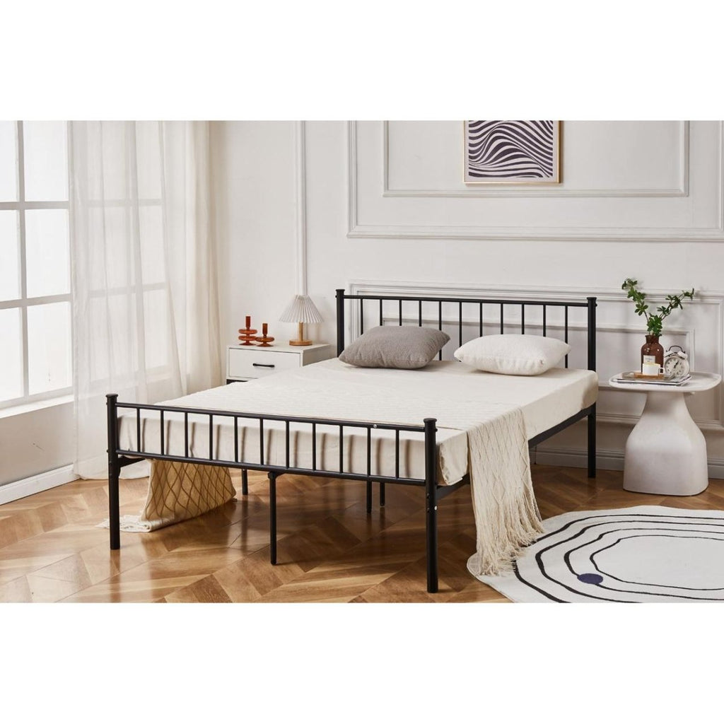 Cromer Modern Black Metal Bed Frame - Beales department store