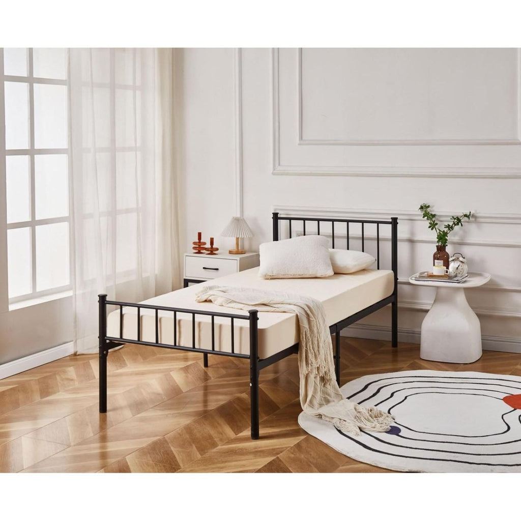 Cromer Modern Black Metal Bed Frame - Beales department store