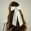 Ivory Embroidered 'Mama to Be' Hair Bow- 5 Inner Pack