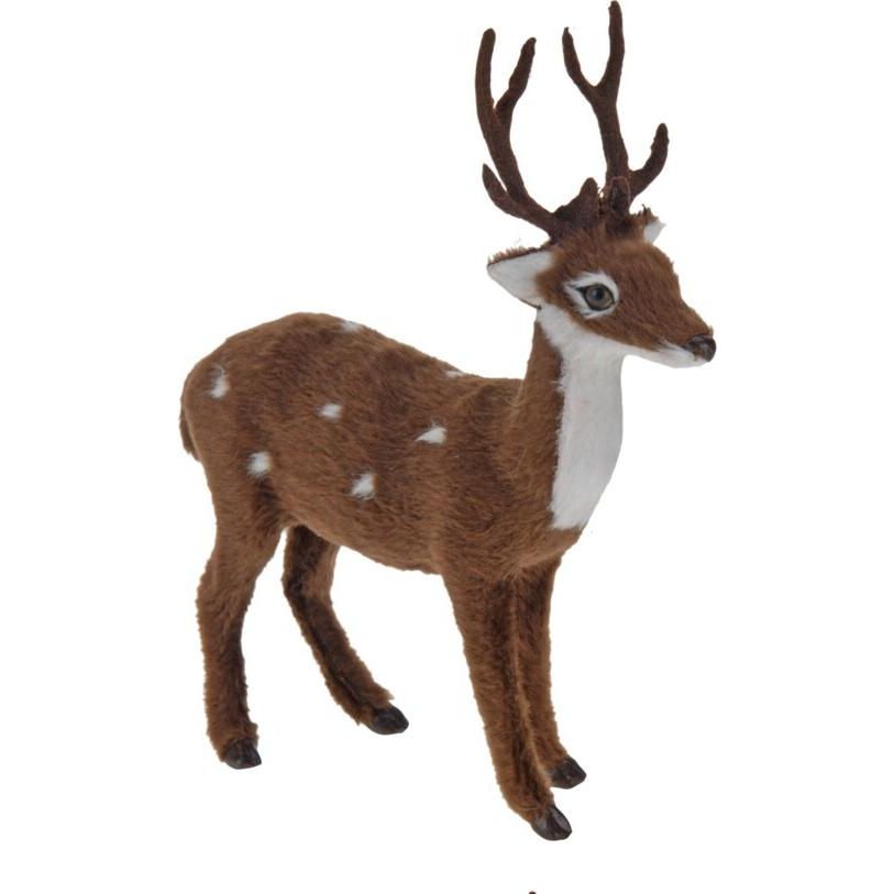 Deer With Faux Fur 15cm Looking Forward - Beales department store