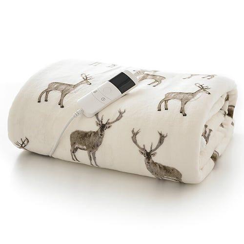 Deyongs 41026004 Sterling Stag Heated Throw - Beales department store