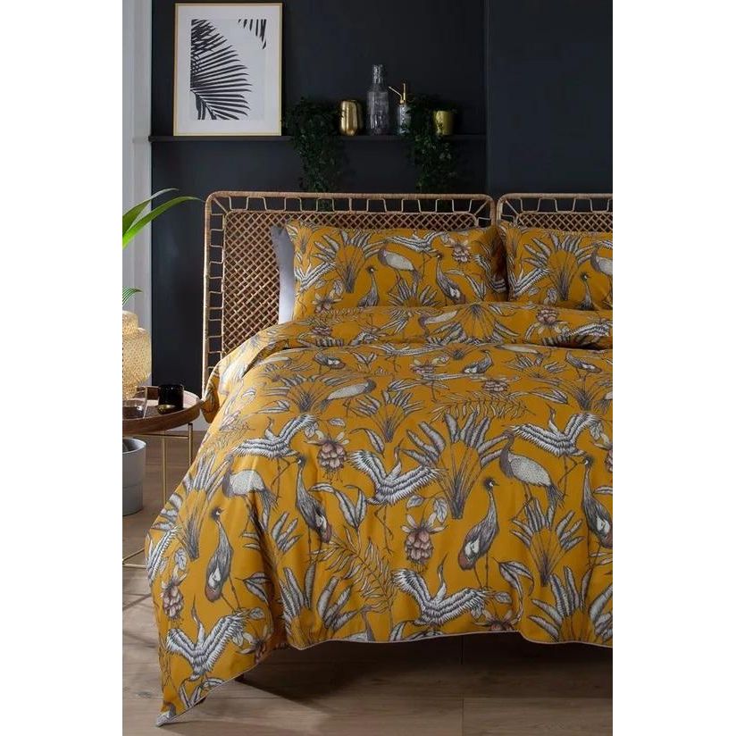 Deyongs Crane Dance Printed Cotton Duvet Cover Set - Beales department store