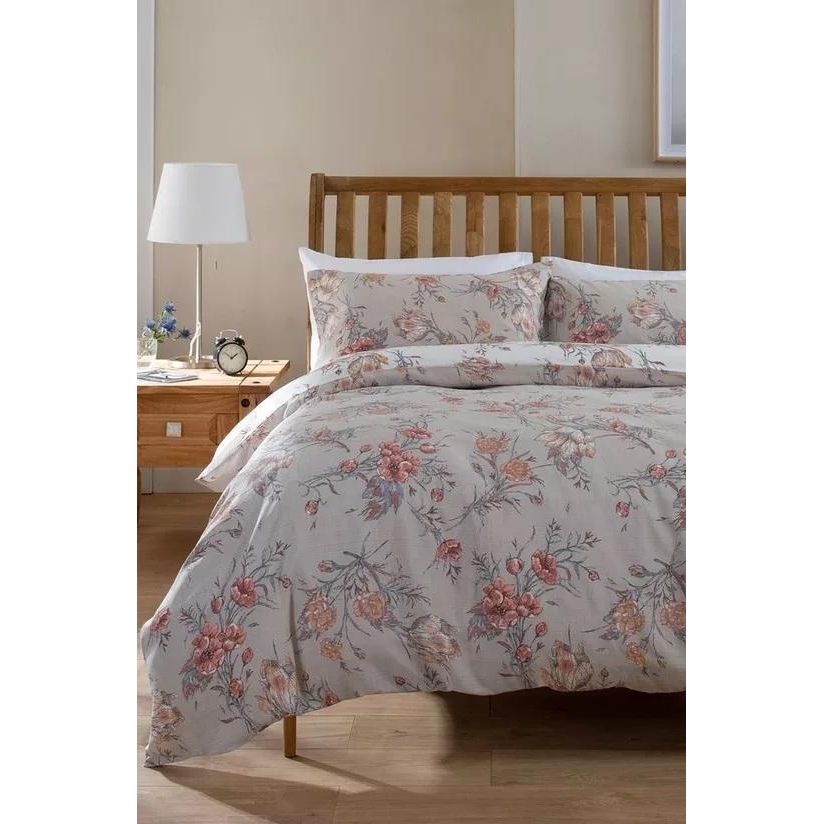 Deyongs Fire Tulip 200 Thread Count Cotton Rich Duvet Cover Set - Beales department store