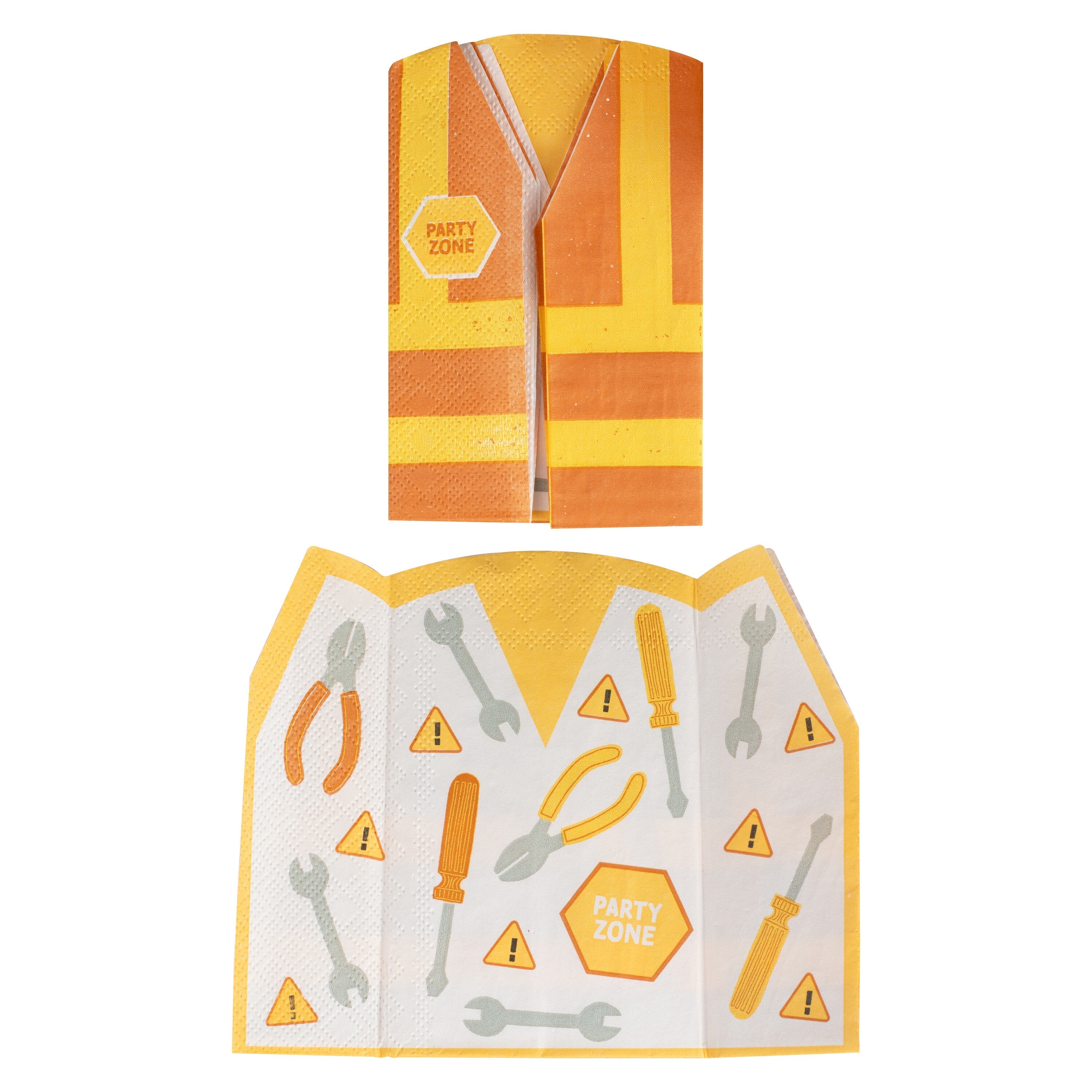 Construction Party Hi-vis Jacket Paper Napkins- 5 Inner Pack