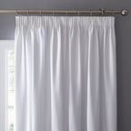 Dijon White Blackout Thermal Pencil Pleat Curtains